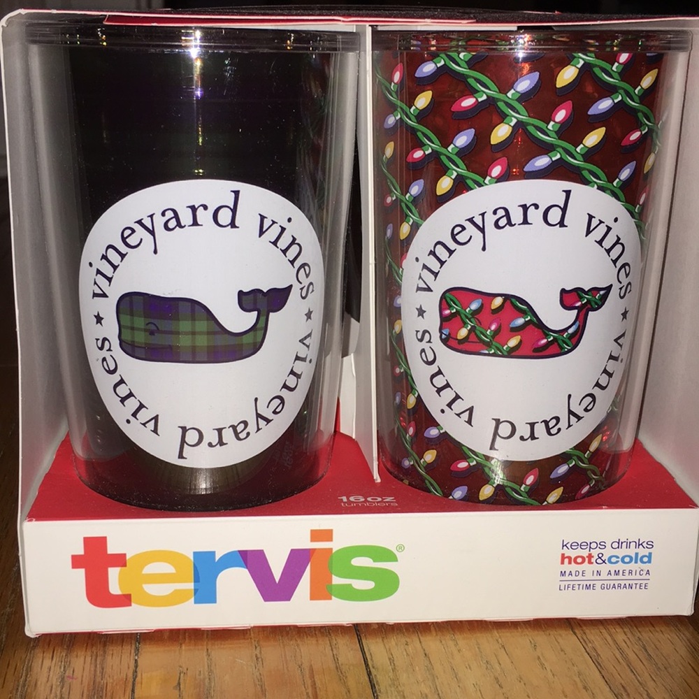 4 vineyard vines tervis cups- brand new